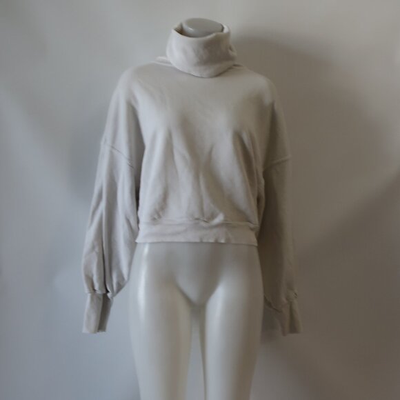 Womens Agolde Off White Turtleneck Oversized Sweatshirt Top S - Picture 1 of 6